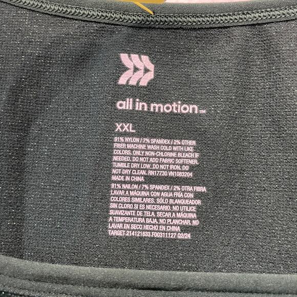 All In Motion Lurex Sparkle Shimmer Seamless Cropped Long Sleeve Top Green XXL - Picture 3 of 6